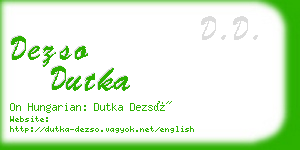 dezso dutka business card